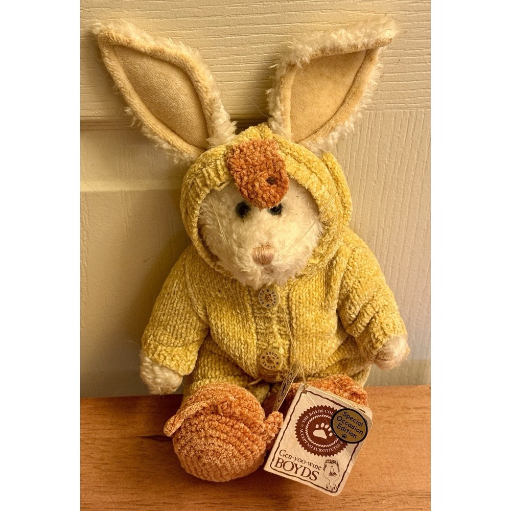 Boyds Bear‎ "Graham Quakers" Bunny Rabbit In A Plush Duck Outfit 11" Tall